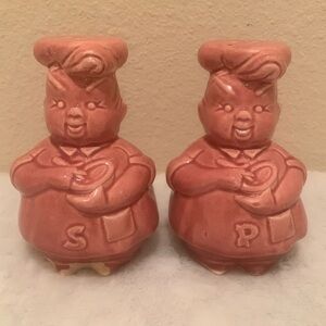 Rare Vintage (1950s) Rose Pink Salt & Pepper Shakers
